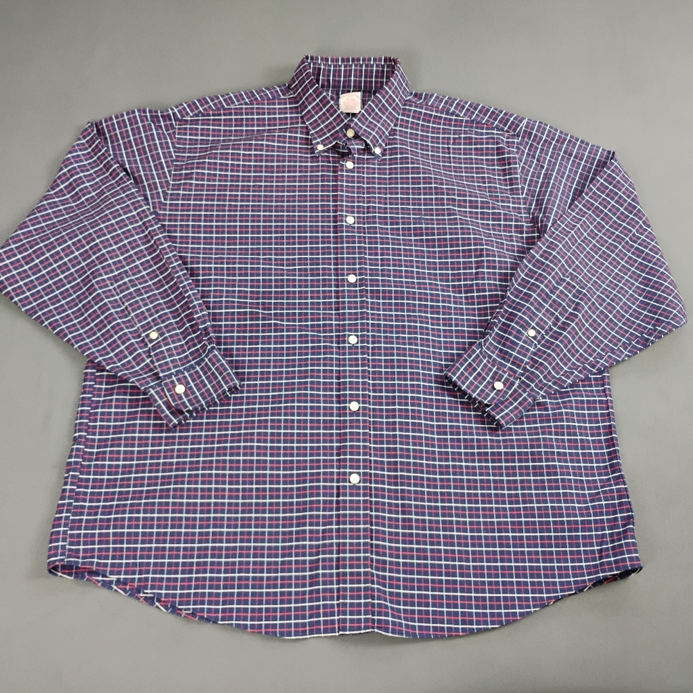 Brooks Brothers The Original Polo Shirt Men's 2XL Multicolor Plaid Regent Strech